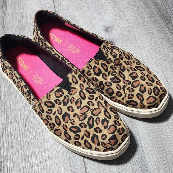 Toms Alpergate Cupsole Leopard Print  Slip-0n Shoes Women's Size 7 - Picture 1 of 9